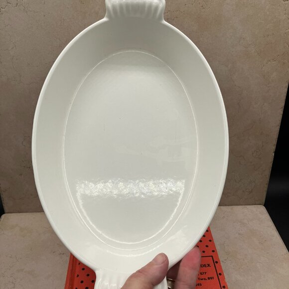 Vintage 1960's Le Creuset #24 Cream Cast Iron Au Gratin Casserole Dish France - Picture 5 of 9